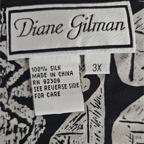 Diane Gilman 100% Silk Sleeveless Blouse Women’s Plus 3X Boho Artsy Vacation - Picture 5 of 11